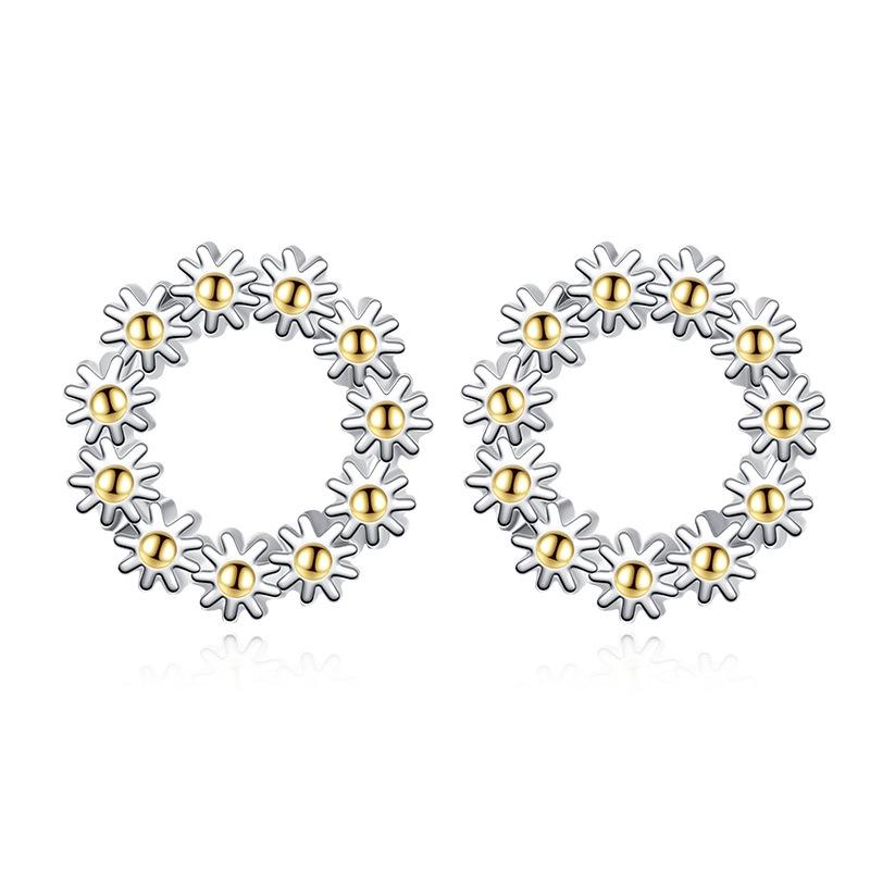 Серьги-гвоздики «Подсолнухи», женские, пасторальная цветочная красота, простые и универсальные серьги.